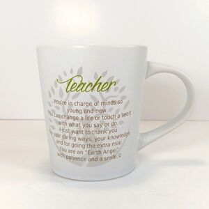 NWT Earth Angel Teacher Mug 16 Oz White Green Gift Collectible Cup
